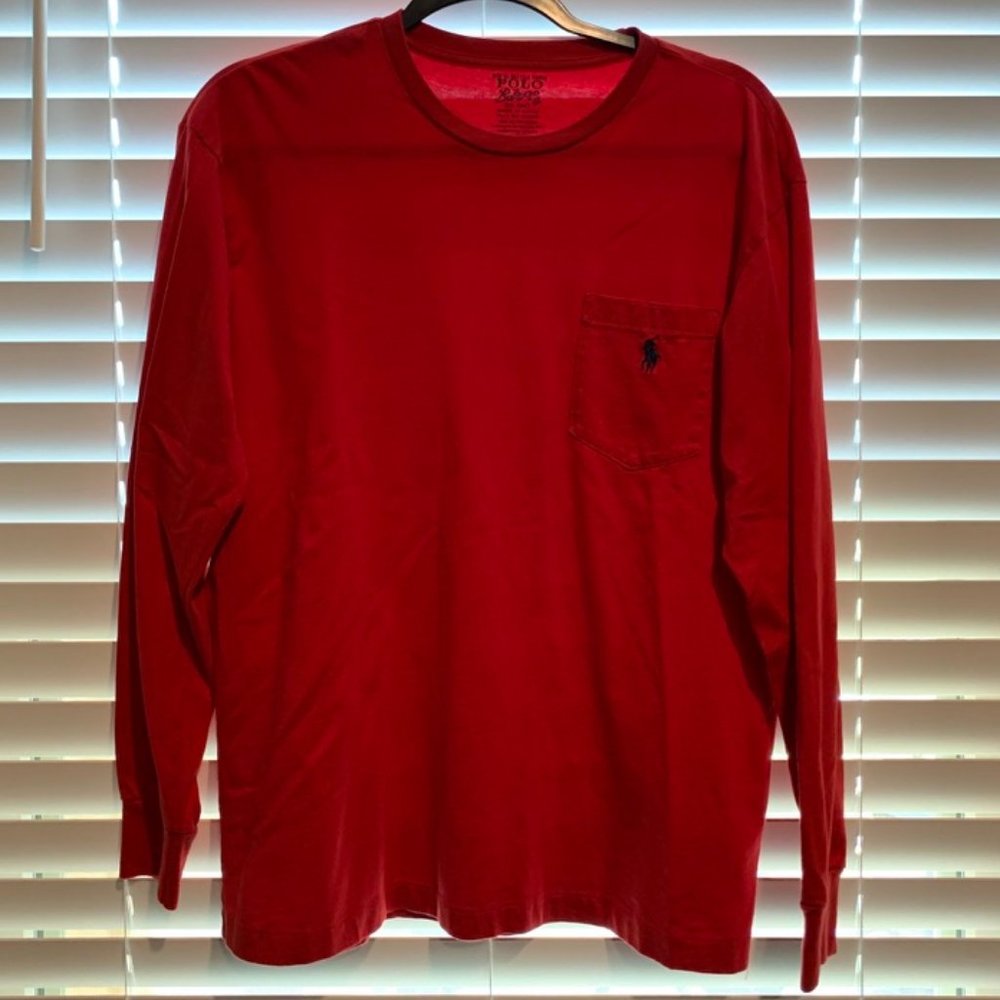 Ralph Lauren Pocket Long Sleeve Tee Red